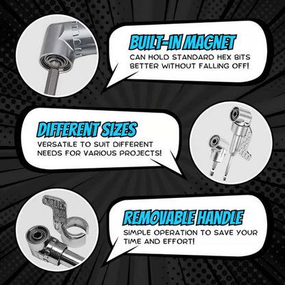 🔧 50% RABATT! 🔩 105-Grad-Winkelbohrer-Adapter-Set – Für enge Stellen & präzises Bohren – Kompatibel mit den meisten Bohrmaschinen – ideal für Möbelbau, Elektroinstallation & Heimwerkerprojekte 🛠️✨