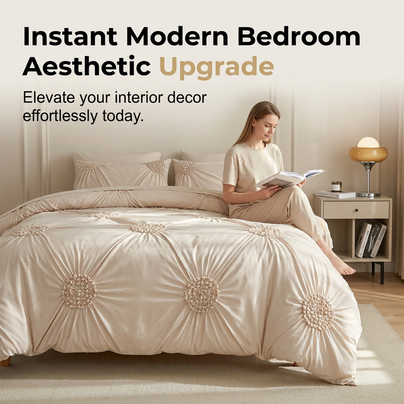 ✨ Elegantes Bettwäsche-Set mit edlem Falten-Design – stilvoller Komfort für dein Schlafzimmer