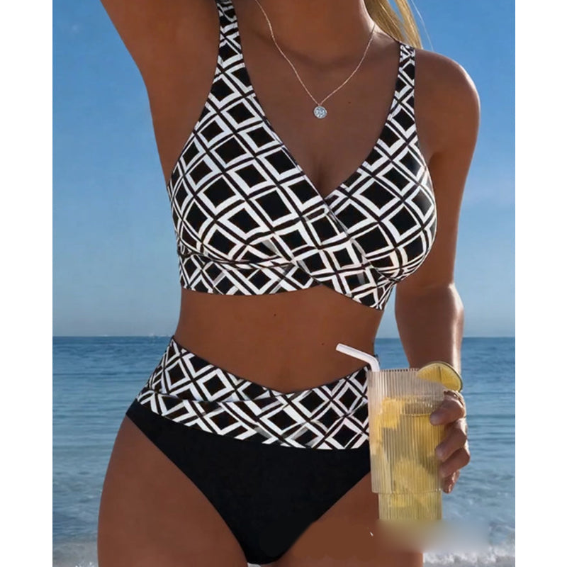 🏖️ Sommer-Sale 60% Rabatt 🏝️👙Damens Hochtailliertes Zweiteiliges Bikini-Set 🌊