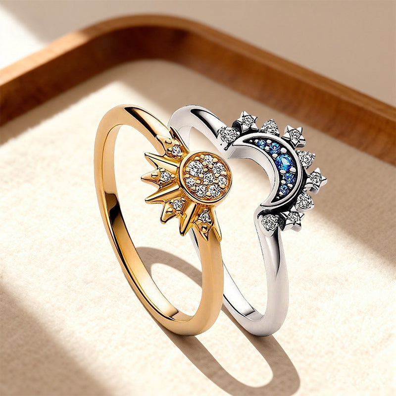 🌙 Himmlisches Paar-Ring-Set – Perfekt als Liebesbeweis oder Freundschaftsring – elegantes Design für zwei ❤️✨