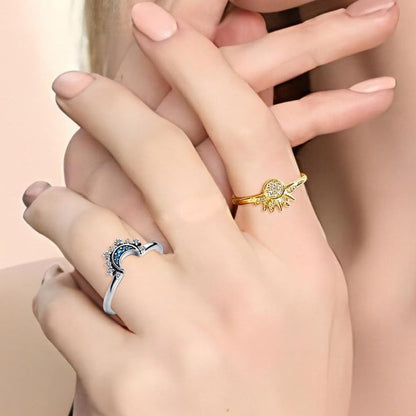 🌙 Himmlisches Paar-Ring-Set – Perfekt als Liebesbeweis oder Freundschaftsring – elegantes Design für zwei ❤️✨