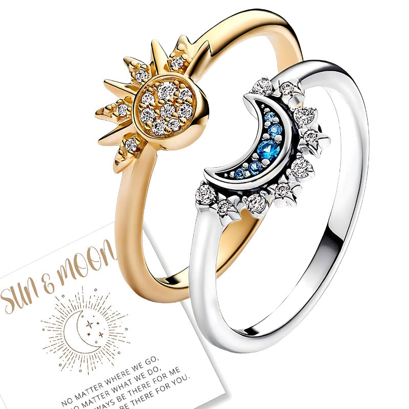 🌙 Himmlisches Paar-Ring-Set – Perfekt als Liebesbeweis oder Freundschaftsring – elegantes Design für zwei ❤️✨