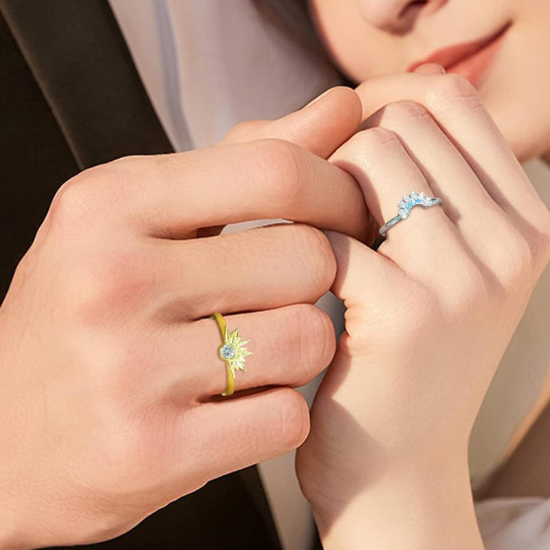🌙 Himmlisches Paar-Ring-Set – Perfekt als Liebesbeweis oder Freundschaftsring – elegantes Design für zwei ❤️✨