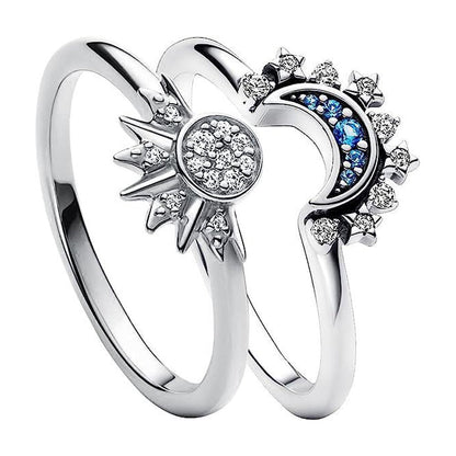 🌙 Himmlisches Paar-Ring-Set – Perfekt als Liebesbeweis oder Freundschaftsring – elegantes Design für zwei ❤️✨