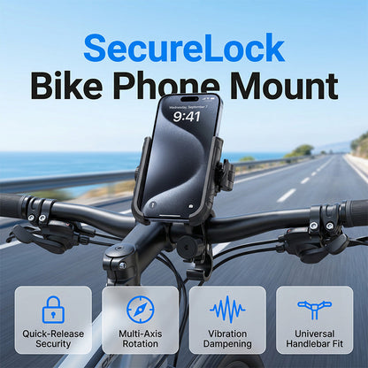 🔥 50% RABATT! 🚲 Schnellverschluss-Fahrrad-Handyhalterung – Stoßfest, 360° drehbar & universell passend – Perfekt für Navigation & Outdoor-Rides – Sicher & praktisch 🛡️✨