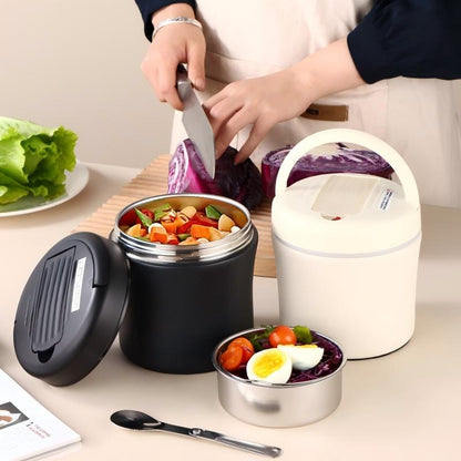 🥣 Vakuum-Thermobehälter mit Faltlöffel – warme Mahlzeiten überall genießen!