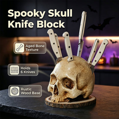 💀 Lustiger Schädel-Messerblock für die Küche – Praktische Aufbewahrung mit Gothic-Style