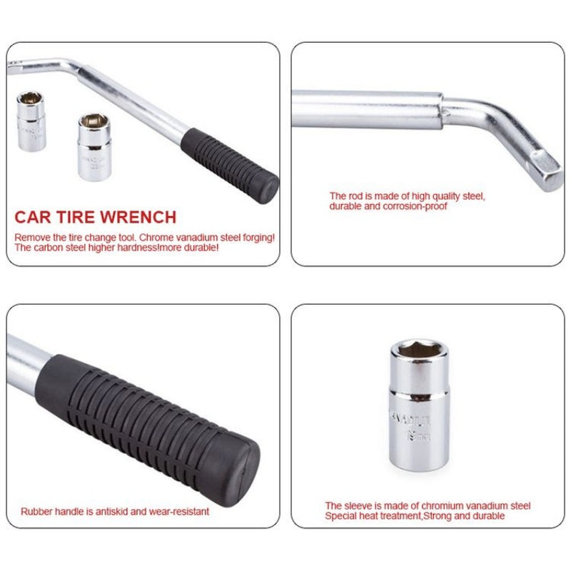 🚗 Langer L-förmiger Radmutternschlüssel für Autos – Robuster Reifenwechsel-Schlüssel mit extra Hebelwirkung