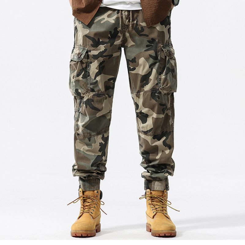 Herren-Camouflage-Cargo-Hose mit Bündchen und lässigem Schnitt
