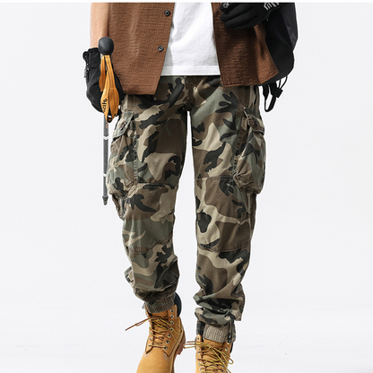 Herren-Camouflage-Cargo-Hose mit Bündchen und lässigem Schnitt