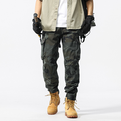 Herren-Camouflage-Cargo-Hose mit Bündchen und lässigem Schnitt
