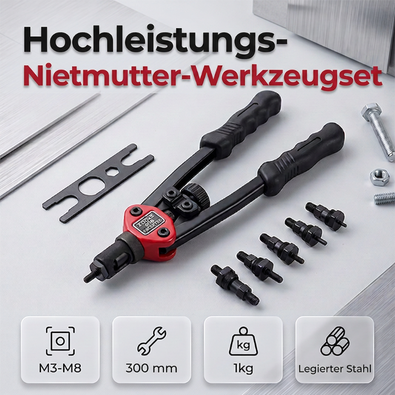 Doppelgriff-Nietmuttern-Werkzeugset
