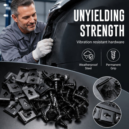 📢📢50% RABATT !! ⏰Universelles Auto-Metall-U-Clip- und Schraubenset