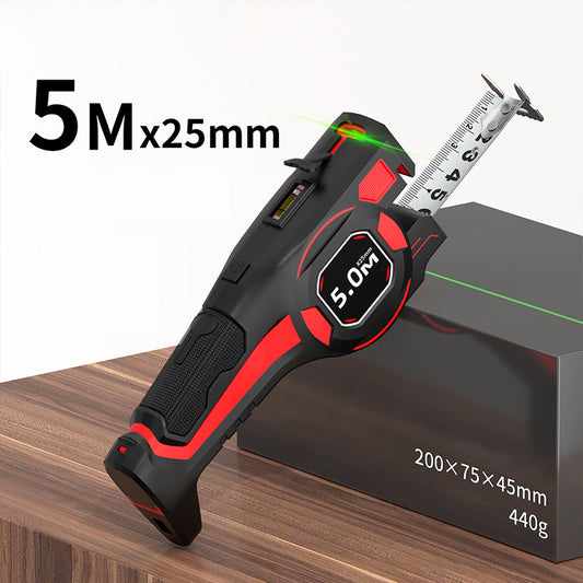 2-in-1-Bandmaß mit Laserführung