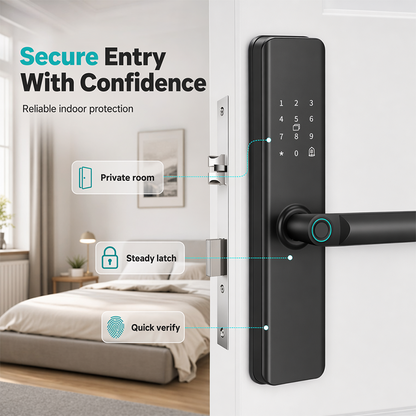 🚪🔒Smartes Fingerabdruck-Türschloss für Innentüren aus Holz – Kein Bohren erforderlich🔥