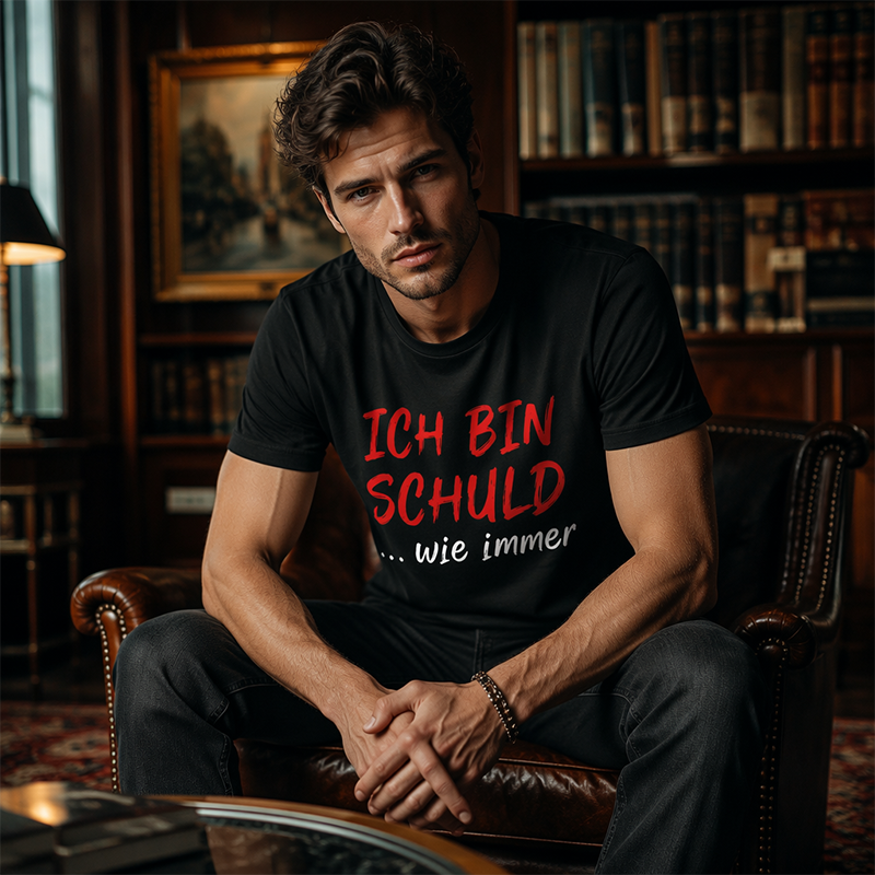 🔥Solange der Vorrat reicht 40 % Rabatt!🎉Witziges deutsches Slogan-T-Shirt für Herren, schwarz, Kurzarm, Rundhalsausschnitt