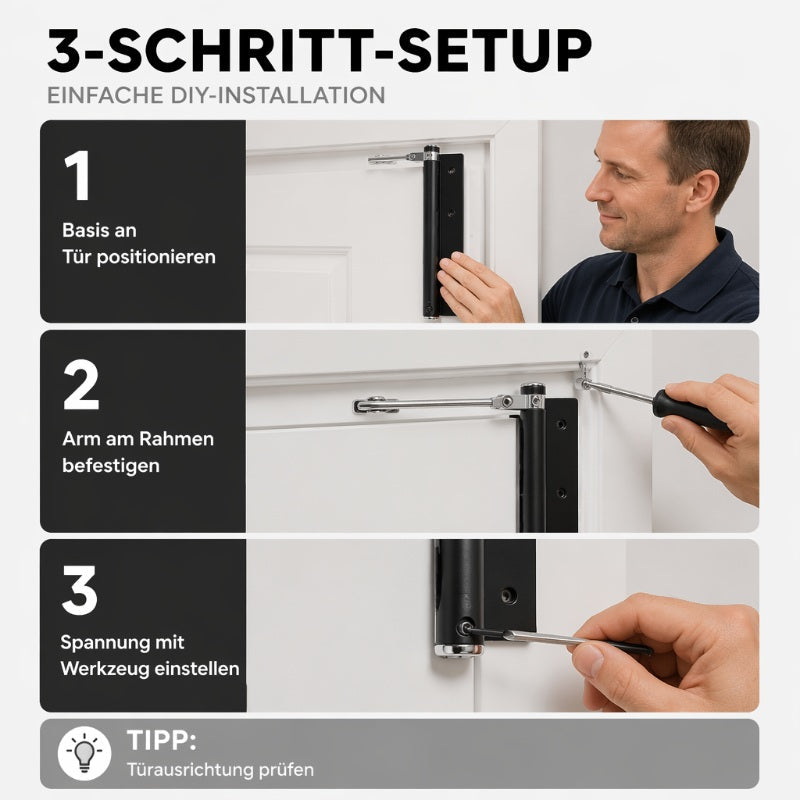 🚪 50% RABATT! 🔧 Automatischer Türschließer aus Edelstahl – Verstellbar, geräuschdämpfend & langlebig – Perfekt für sanftes & leises Schließen von Türen 🛠️
