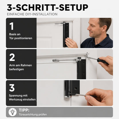 🚪 50% RABATT! 🔧 Automatischer Türschließer aus Edelstahl – Verstellbar, geräuschdämpfend & langlebig – Perfekt für sanftes & leises Schließen von Türen 🛠️