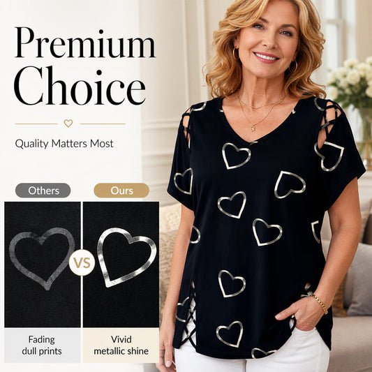 🌺Damen Lässiges V-Ausschnitt Kurzarm T-Shirt