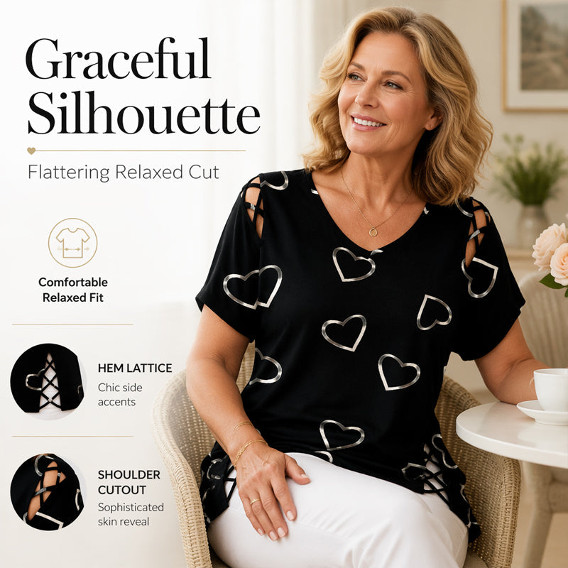 🌺Damen Lässiges V-Ausschnitt Kurzarm T-Shirt