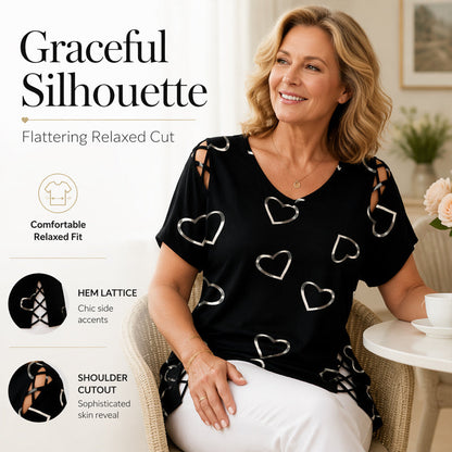 🌺Damen Lässiges V-Ausschnitt Kurzarm T-Shirt