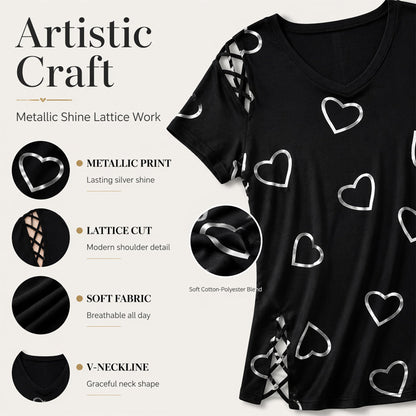 🌺Damen Lässiges V-Ausschnitt Kurzarm T-Shirt