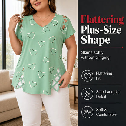 🌺Damen Lässiges V-Ausschnitt Kurzarm T-Shirt