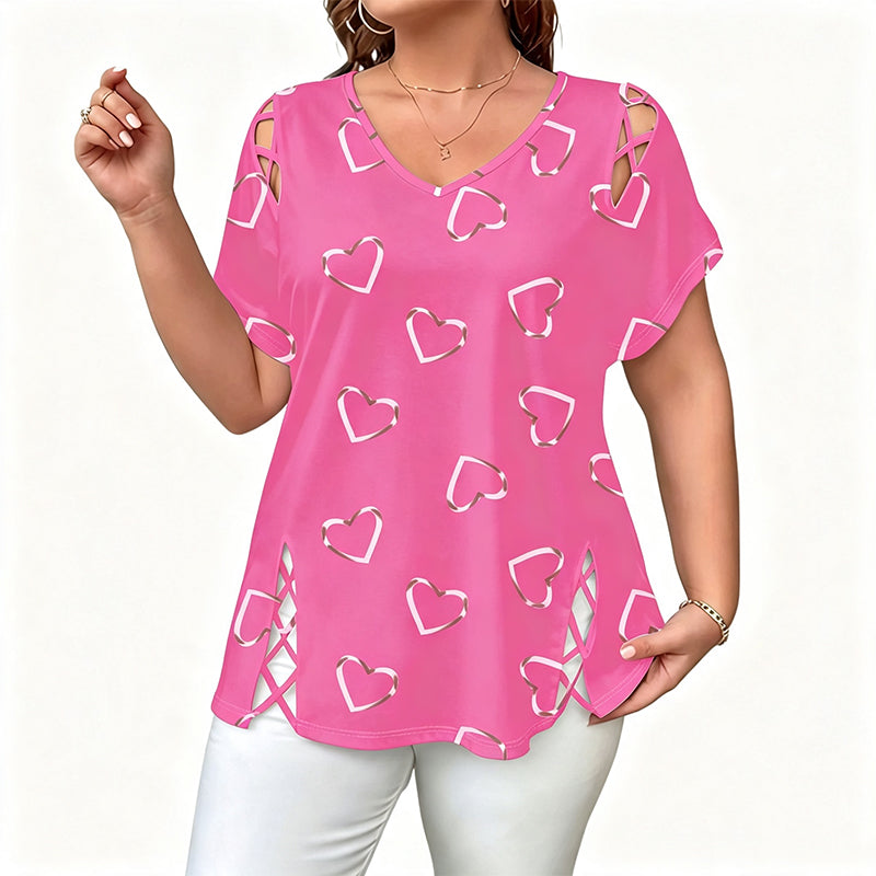 🌺Damen Lässiges V-Ausschnitt Kurzarm T-Shirt