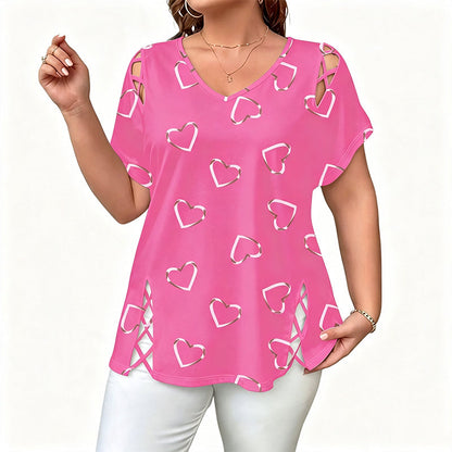 🌺Damen Lässiges V-Ausschnitt Kurzarm T-Shirt