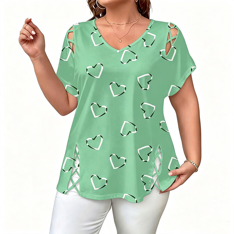 🌺Damen Lässiges V-Ausschnitt Kurzarm T-Shirt