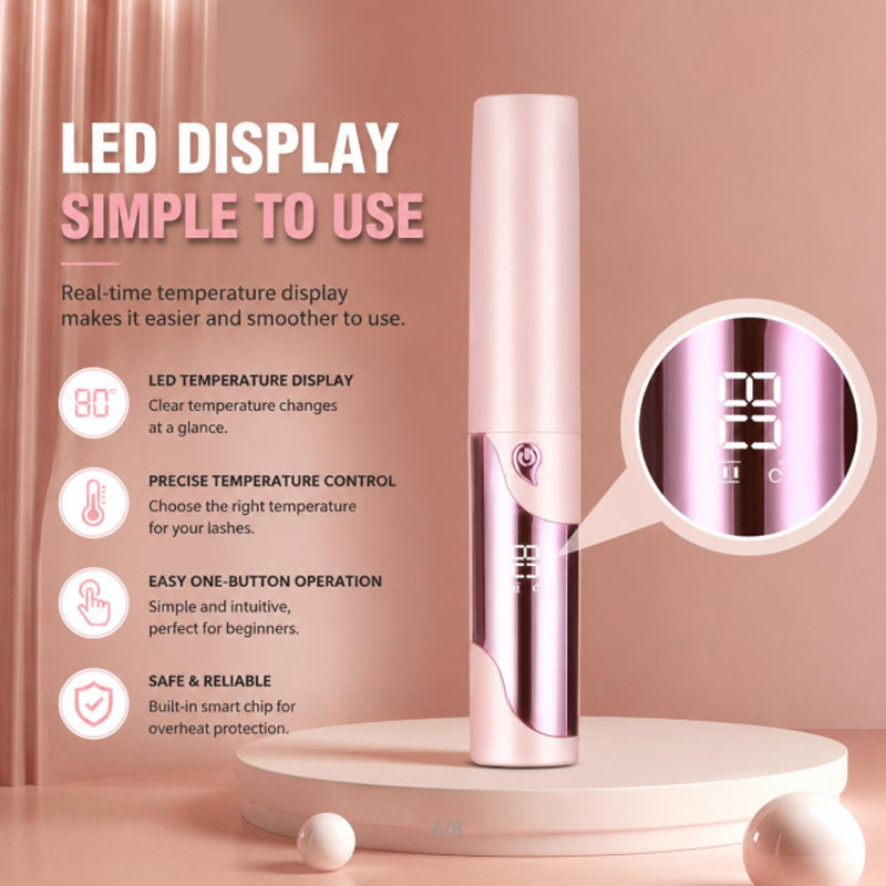 📢📢 50 % RABATT !! ⏰ Tragbare beheizte Wimpernzange mit LED-Digitalanzeige
