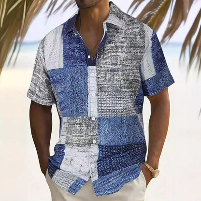 👔 ZEITLICH BEGRENZT 50% RABATT! ✨ Herren Kontrast-Muster Hemd – Lässiges Freizeithemd für Alltag 🌿