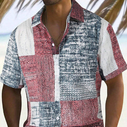 👔 ZEITLICH BEGRENZT 50% RABATT! ✨ Herren Kontrast-Muster Hemd – Lässiges Freizeithemd für Alltag 🌿