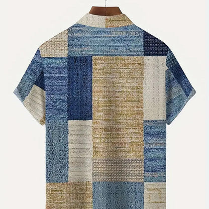 👔 ZEITLICH BEGRENZT 50% RABATT! ✨ Herren Kontrast-Muster Hemd – Lässiges Freizeithemd für Alltag 🌿