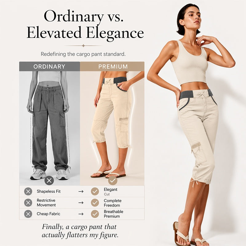👖Capri-Cargo-Hose mit hoher Taille für Damen