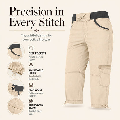 👖Capri-Cargo-Hose mit hoher Taille für Damen