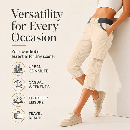 👖Capri-Cargo-Hose mit hoher Taille für Damen