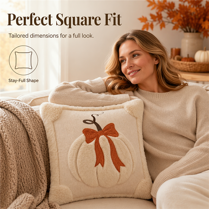 🎃 Gemütlicher Kürbis-Kissenbezug – Herbstliche Dekoration für Sofa & Zuhause