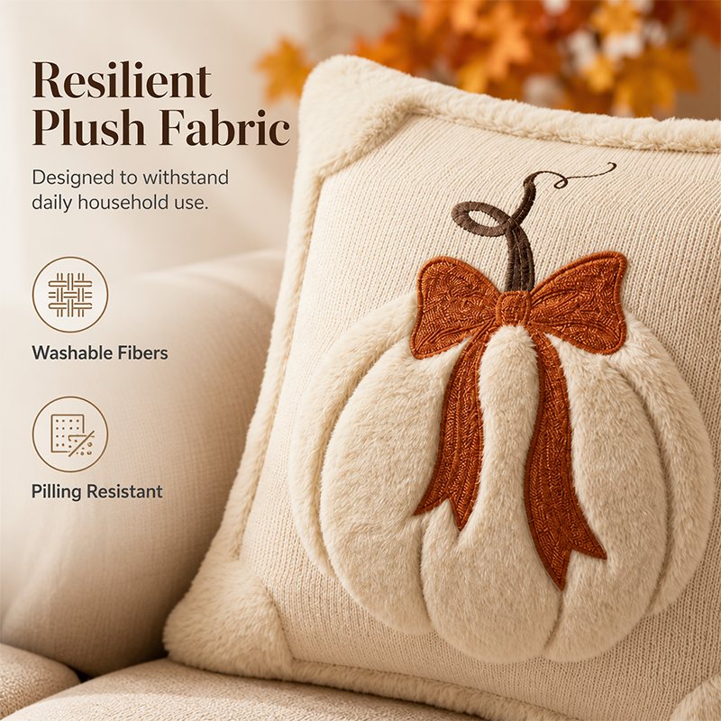 🎃 Gemütlicher Kürbis-Kissenbezug – Herbstliche Dekoration für Sofa & Zuhause