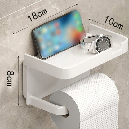🚽 50 % RABATT! 🧻 Wandmontierter Toilettenpapierhalter mit Ablage – PP – Kein Bohren erforderlich & wasserdicht für das Badezimmer