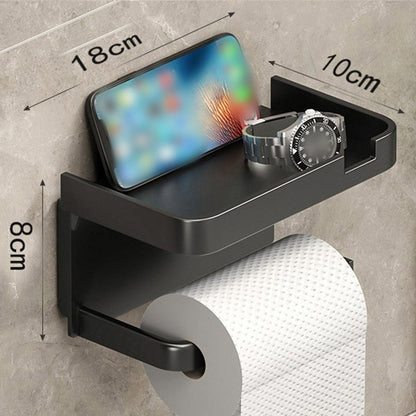 🚽 50 % RABATT! 🧻 Wandmontierter Toilettenpapierhalter mit Ablage – PP – Kein Bohren erforderlich & wasserdicht für das Badezimmer