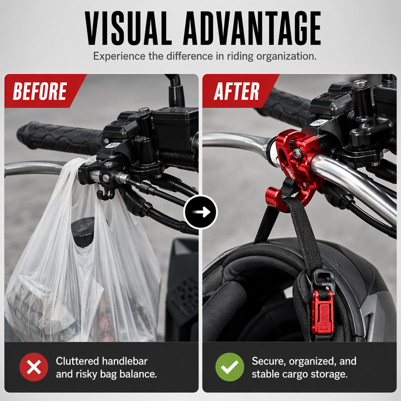 🏍️ 50% RABATT! 🔧 Sicherer Lenker-Haken – Stabil, einfach zu montieren & vielseitig – Ideal für Taschen, Einkäufe & Zubehör am Motorrad 🛵