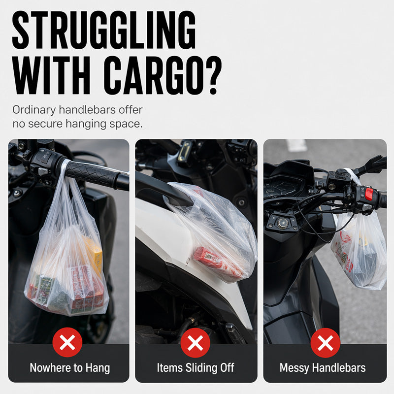 🏍️ 50% RABATT! 🔧 Sicherer Lenker-Haken – Stabil, einfach zu montieren & vielseitig – Ideal für Taschen, Einkäufe & Zubehör am Motorrad 🛵