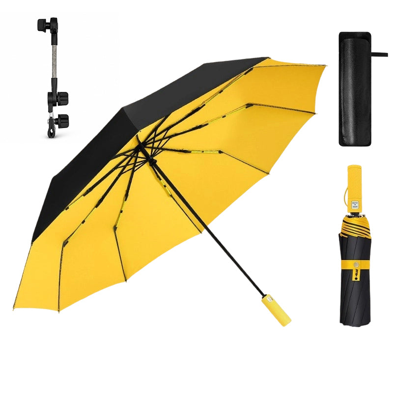 ☂️  Großer automatischer Sonne- & Regenschirm – 3-fach Automatik, windfest & UPF 50+ – Extra großes Dach (Ø 105–125 cm) – Ideal für Pendler & Familien ✨