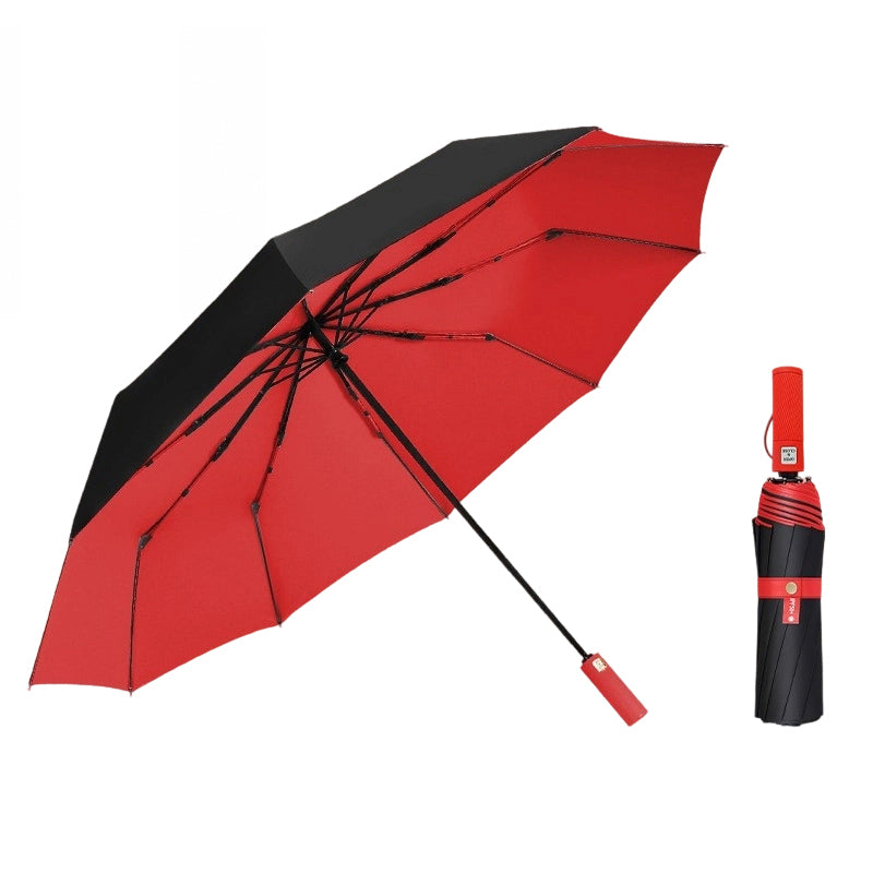 ☂️  Großer automatischer Sonne- & Regenschirm – 3-fach Automatik, windfest & UPF 50+ – Extra großes Dach (Ø 105–125 cm) – Ideal für Pendler & Familien ✨