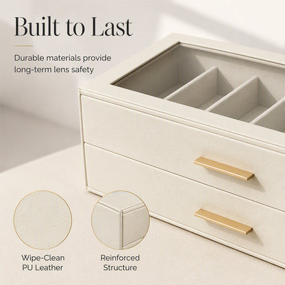 🕶️ 50% RABATT! 📦 2-stöckige Sonnenbrillen-Aufbewahrungsbox – Transparenter Glasdeckel, staubdicht & platzsparend – Ideal für Brillensammlung & stilvolle Präsentation ✨