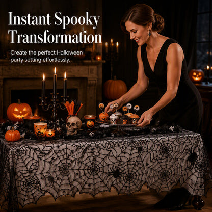 🎃NUR FÜR BEGRENZTE ZEIT: 50 % RABATT! ⏰Gruseliges Halloween-Muster – Set aus Tischdecke und Platzsets