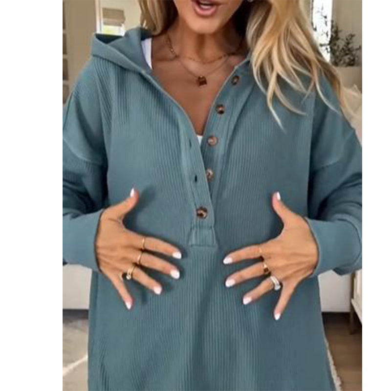 🛍️ 50 % Rabatt – Damen-Langarm-Hoodie – weicher Baumwollstoff, bequemer Schnitt & vielseitig für Alltag und Freizeit 🌿