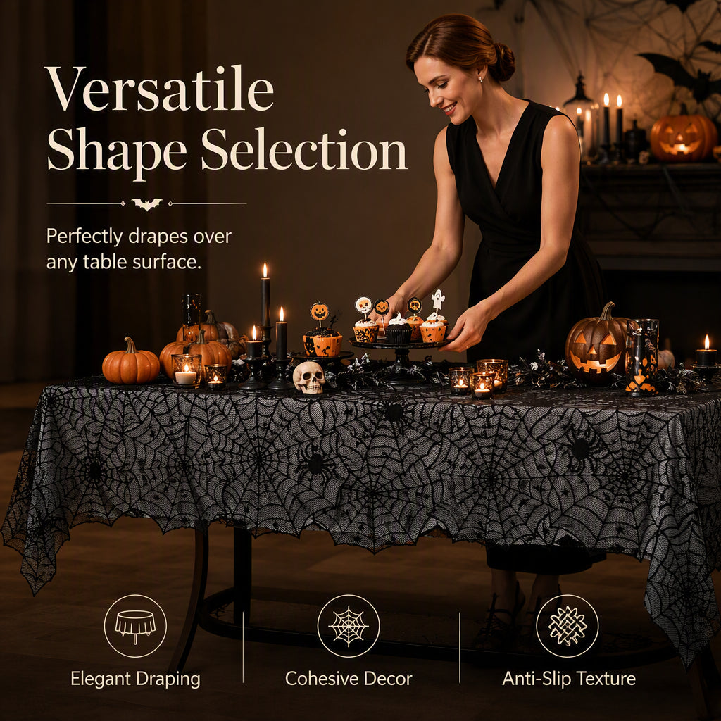🎃NUR FÜR BEGRENZTE ZEIT: 50 % RABATT! ⏰Gruseliges Halloween-Muster – Set aus Tischdecke und Platzsets
