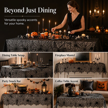 🎃NUR FÜR BEGRENZTE ZEIT: 50 % RABATT! ⏰Gruseliges Halloween-Muster – Set aus Tischdecke und Platzsets